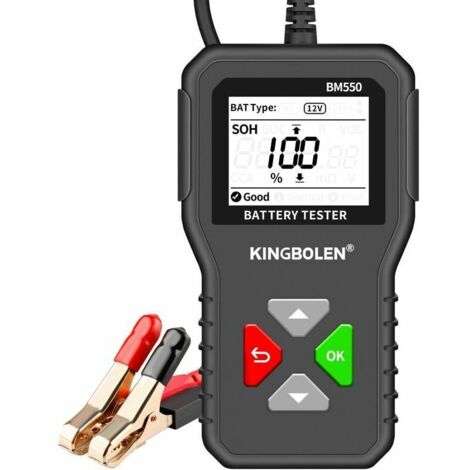 BM550 AUTO-Batterietester – 6 V, 12 V, 24 V – 100–2000 CCA – 2–200 Ah – Kfz-Lichtmaschinentester – Digitaler Batterieanalysator für Auto/LKW/Motorrad/ATV/SUV/Boot/Yacht