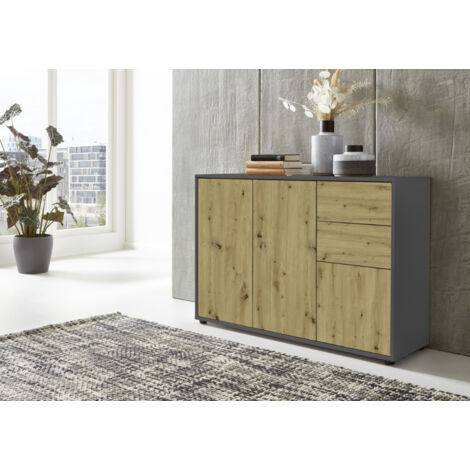 BMG Möbel Kommode »Mailand 10 Anthrazit mit Artisan Fronten, Schubladenkommode Anrichte Sideboard