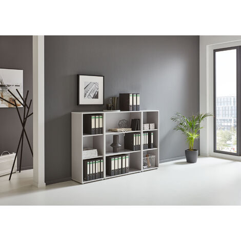 BMG Möbel Regalwand, Office Edition Set 2, Büroschrank/Büromöbel/Regal, grau