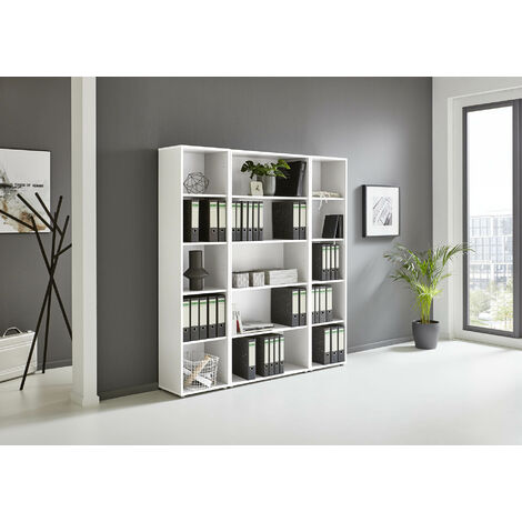 BMG Möbel Regalwand, Office Edition Set 3, Büroschrank/Büromöbel/Regal, weiß