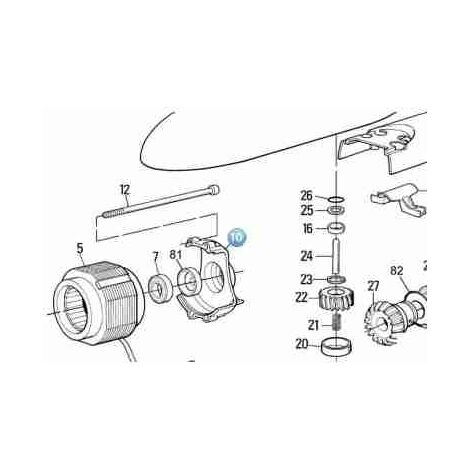 BMG0780.4567 Bouchon moteur avant Ø90 Aluminium MOBY Pièce de rechange d'origine NICE BMG0780.4567