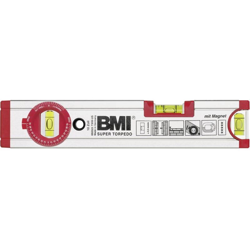 BMI - 692025TWM Niveau à bulle magnétique avec aimant 0.5 mm/m