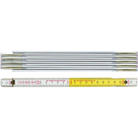 BMI Gliedermaßstab 9802 L.2m B.16mm mm/cm EG III Buche weiß-gelb - 982980200Cinta métrica plegable BMI 9802 L.2m B.16mm mm/cm CE III Haya blanco-amarillo - 982980200