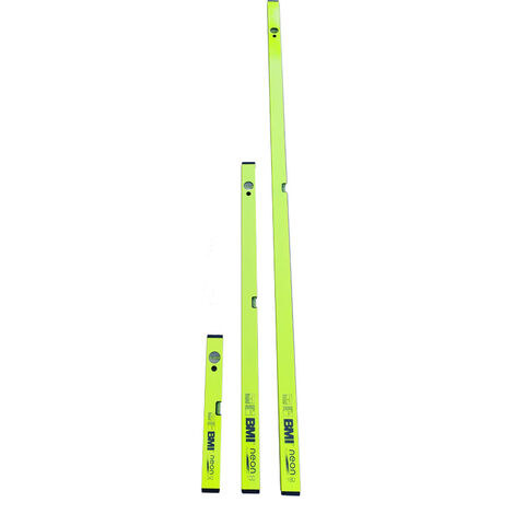 BMI neon Wasserwaagenset bestehend aus: 1x 40cm, 1x 100cm und 1x 180cm Wasserwaage
