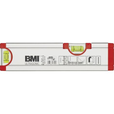 BMI  Nivel  ultrasónico  20cm  aluminio  plateado  ±  0,5mm/m  con  imán  -  692020M