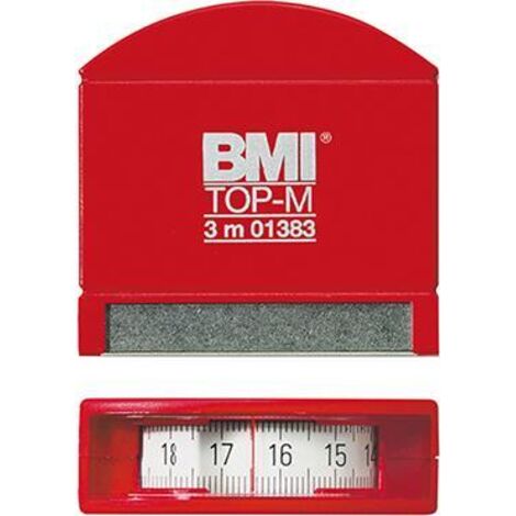 BMI Taschenbandmaß mit Sichtfenster 3 m x 13 mm weiß