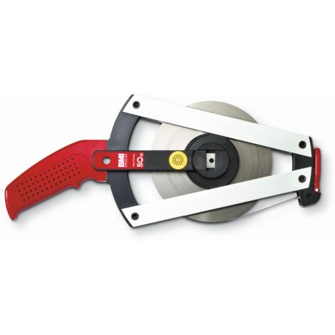 BMI Weißlackiertes Bandmaß, gedruckte Teilung, Breite 13 mm, Länge 50 m, robust