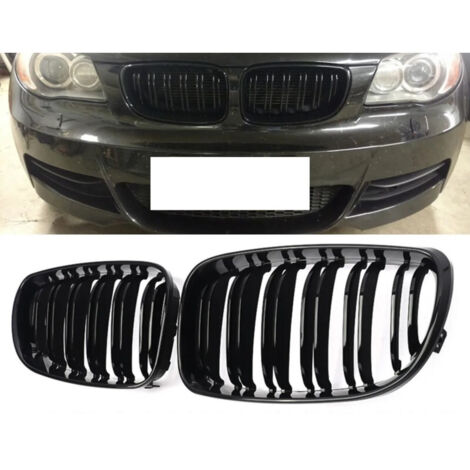 Двойни Бъбреци Решетки За БМВ BMW 1-ва Серия Фейслифт Facelift E81 E82 E87 E88 2008г.-2011г. Черен Гланц Лак