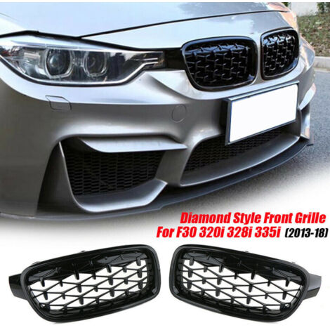 Бъбреци Решетки за BMW 3-та серия 2012-2018 F30 F31 Diamond Style Черен Гланц