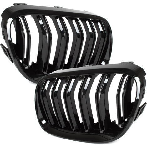 BMW 3 E92 E93 10-13 griglie tra i fari (reni) sinistra + destra set NERO LUCIDO DOPPIA BARRA