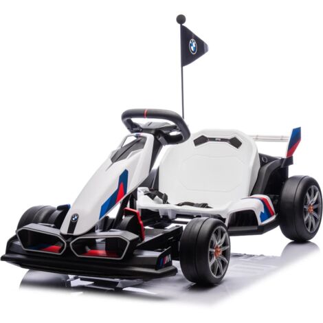 BMW Go Kart électrique pour Enfants 24V - 5 à 12 ans - Fonction Dérive - Blanc