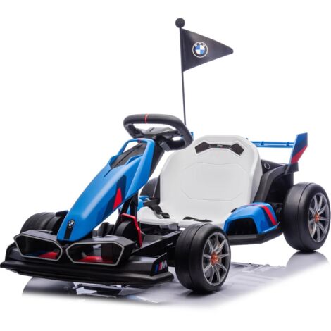 BMW Gokart électrique pour Enfants 24V - 5 à 12 ans - Fonction Dérive - Bleu