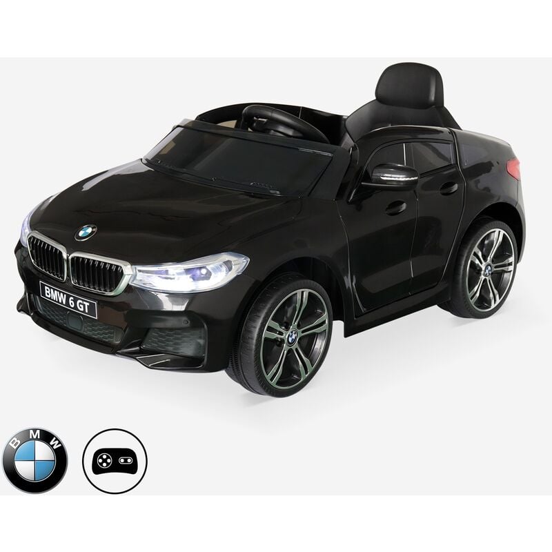 

BMW GT6 Gran Turismo negro, coche eléctrico 12V, 1 plaza, descapotable para niños con autorradio y mando a distancia - Negro