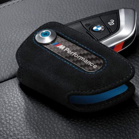 SJQKA BMW M Performance Alcantara Schlüsseletui, passend für BMW Razr 3 und 4 Tasten, schwarz