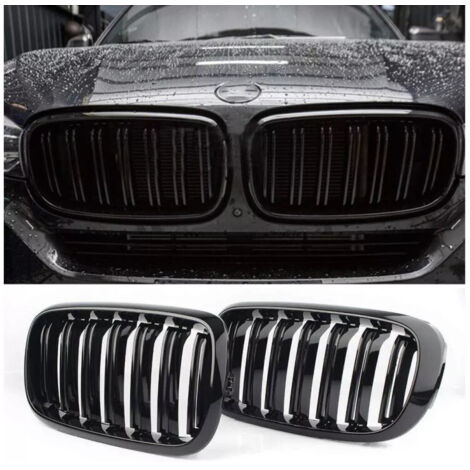 Двойни Бъбреци Решетки За БМВ BMW X5 X6 F15 F85 F16 F86 2014+ Черен Гланц Лак