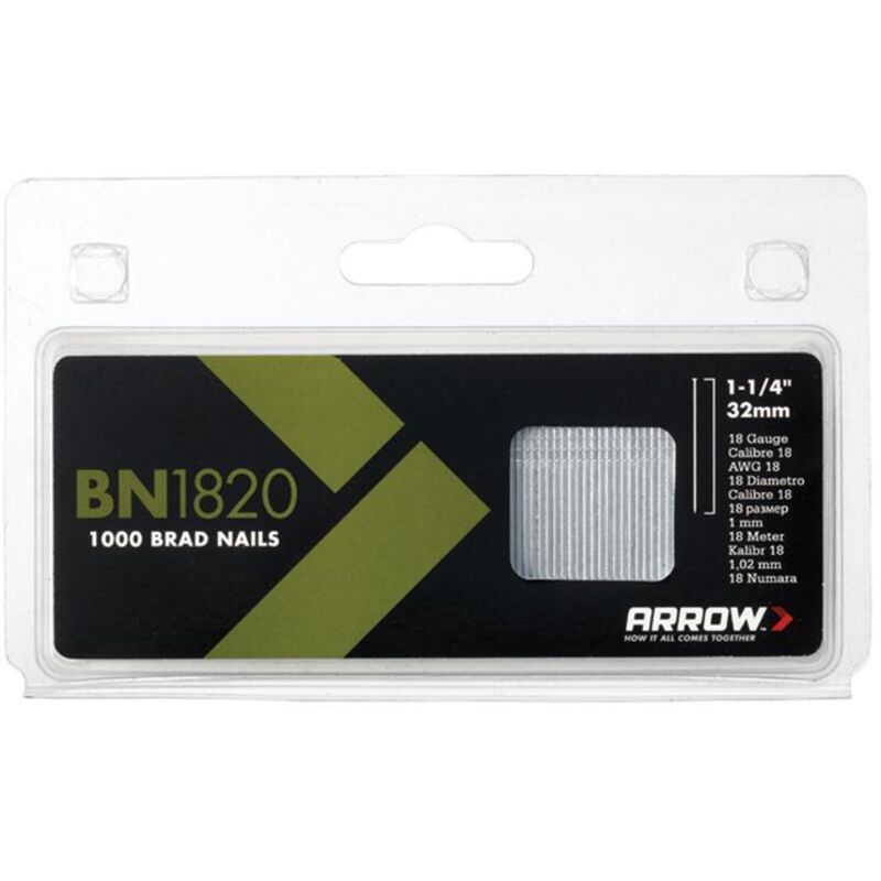 Arrow - ABN1820 BN1820 Brad Nails 32mm 18g (Pack 1000) ARRBN1820