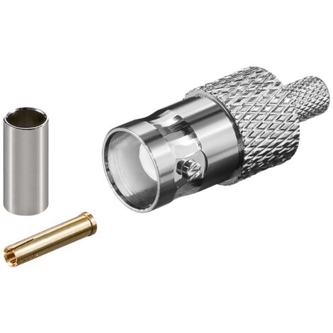 BNC-Crimpkupplung, für RG58-/U-Kabel, mit vergoldetem Pin.