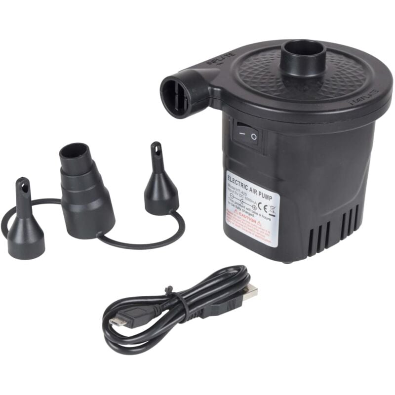 

Bo-Camp Bomba eléctrica de cama hinchable con USB 250 L/min 12/230 V - Negro