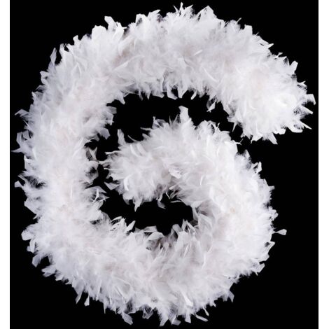 Boa blanca guirnalda de Navidad 1m80 100g plumas - Atmosphera créateur d'intérieur