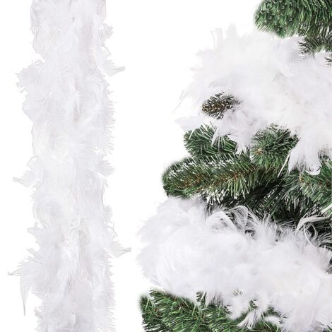 BOA DE PLUMAS blanco 1,5 m DENSO Y ESPONJOSO CADENA de guirnalda PARA ÁRBOL DE NAVIDAD PREMIUM