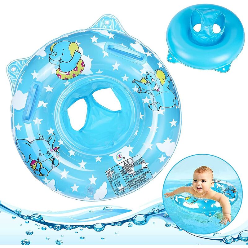 Boa per piscina, boa gonfiabile per bambini, adatta a bambini di età superiore a 6 mesi, seggiolino per piscina, anello galleggiante (blu)