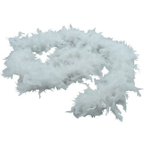 Boa Piumato Bianco lungo 180 cm per Decorazioni Natalizie  Accessorio Elegante 50gr Finestre, Porte, Eventi
