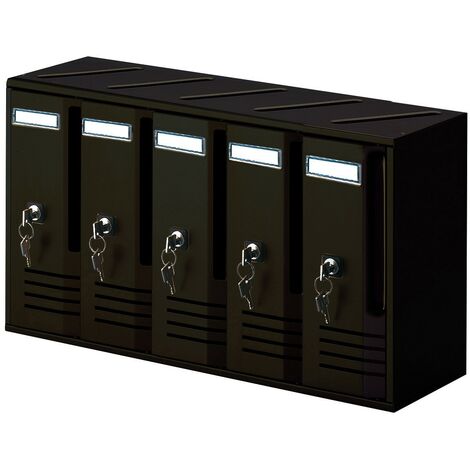 BoA te aux lettres Trimec 5 places fonte mm 520x175x300h fonte aluminium anodisA  avec serrure A  cylindre 2 clA s