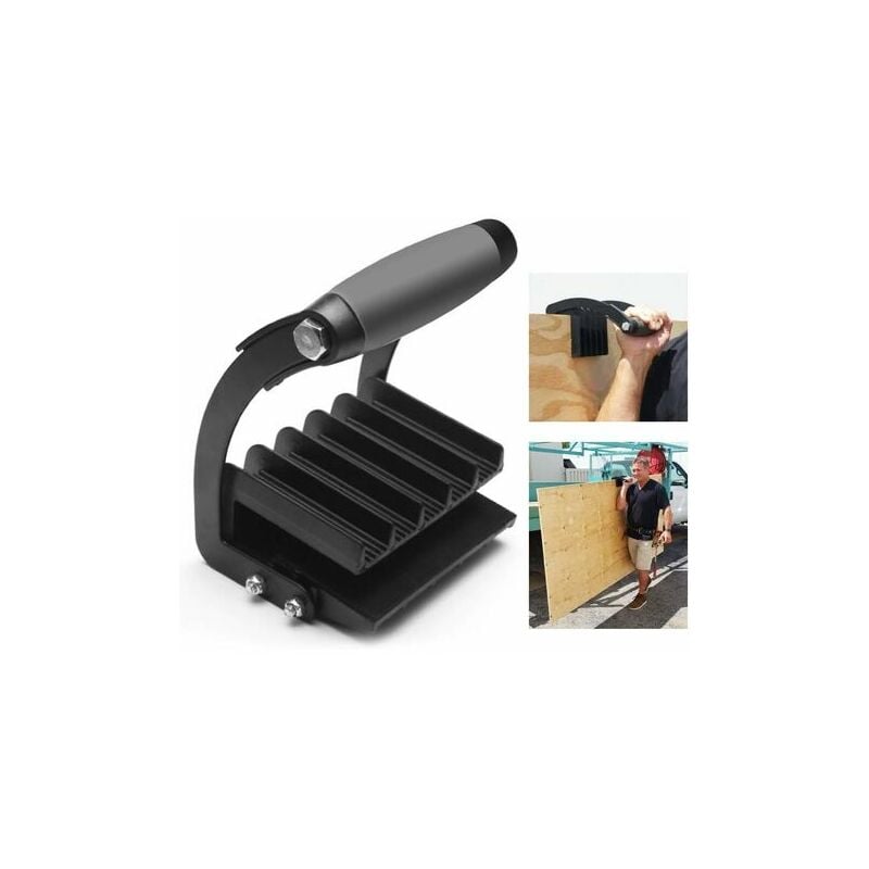 Board Lifter Iron Plasterboard Lifter Ergonomic Gorilla Gripper Backing Board Support Panel Grip Plates for Convenient Panel Lifting Plywood Black