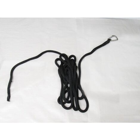 Boat Mooring Rope Dock Line x2 (14MM 6M Double Braided Spliced Bungee with Hook)