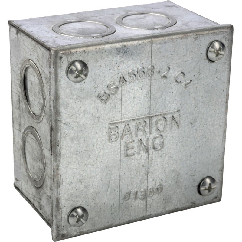 Rs Pro - Boîte de dérivation, Acier Galvanisé, 75mm x 75 mm, Profondeur 50mm ( Prix pour 1 )