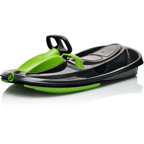 Bob Doppio Stratos Freno Volante Nero 2 Posti Slitta Slittino da Neve Max 120kg