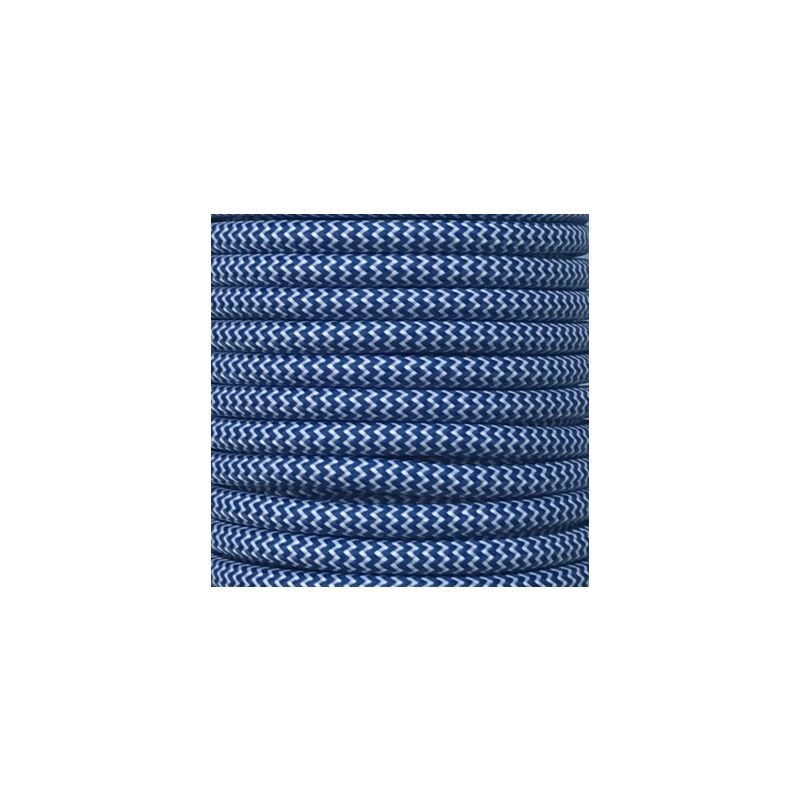 

Bobina 15 m. cable textil decorativo blanco/azul Zig Zag mate (CIR62CM01/30)