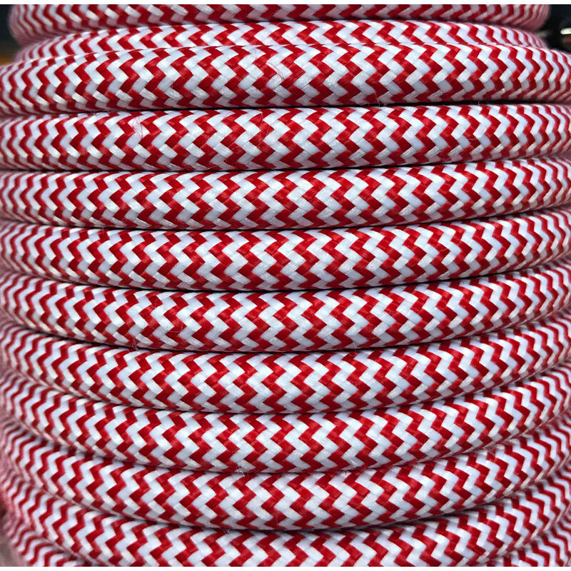 

Bobina 15 metros cable textil decorativo blanco/rojo Zig Zag mate (R62CM24/01)