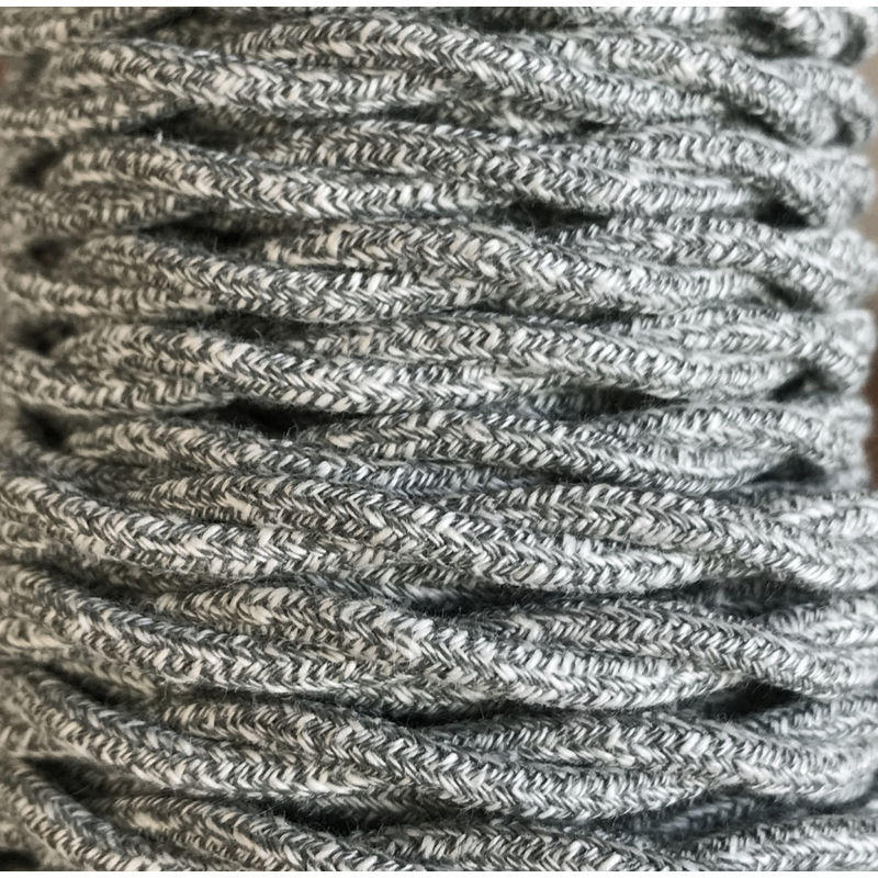 

Bobina 15m. cable decorativo textil trenzado gris algodón batido (CABEXT2TA09)