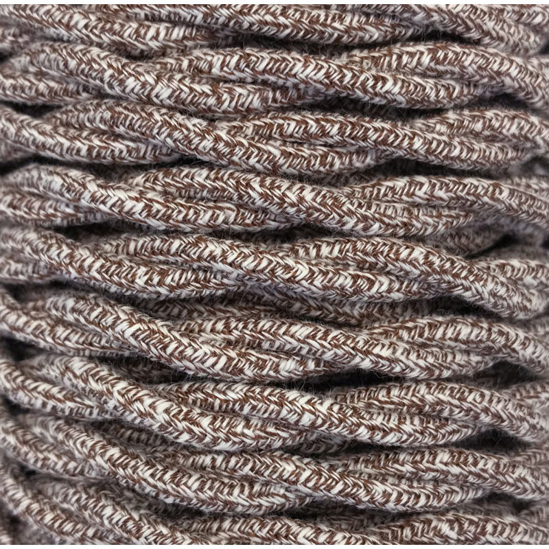 

Bobina 15m. cable decorativo textil trenzado marrón algodón batido (CABEXT2TA07)