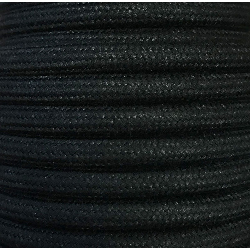 

Bobina 25 metros cable textil decorativo negro liso algodón (CIR62AL03)