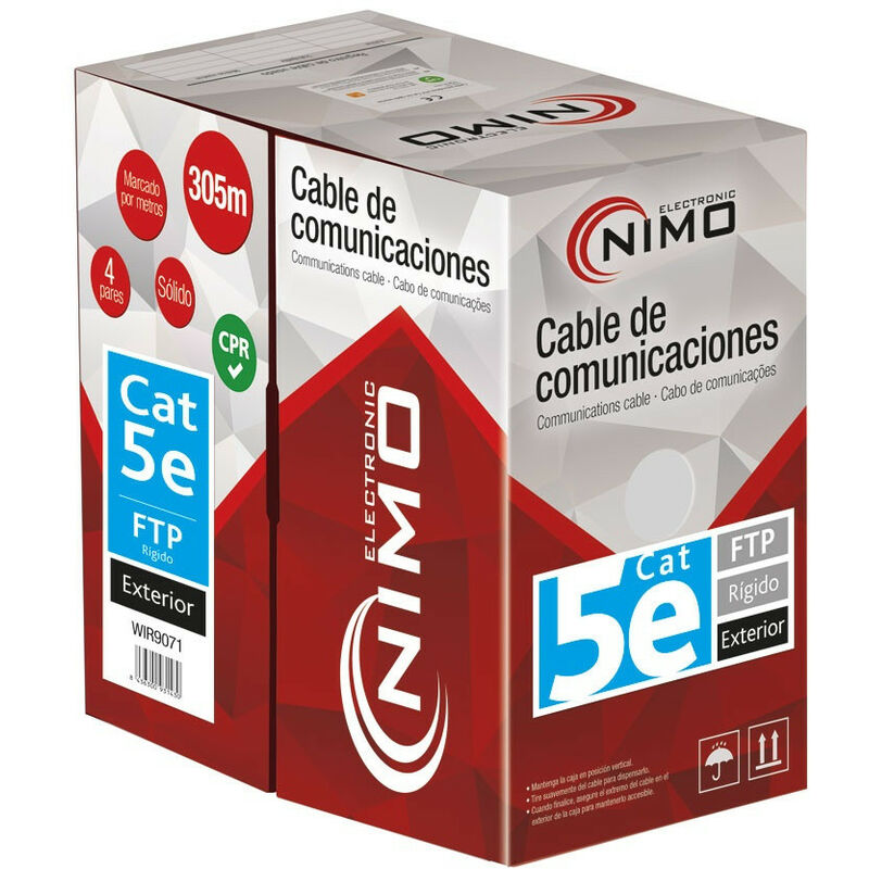 

Cable FTP Cat5e Exterior CCA NEGRO (305m)