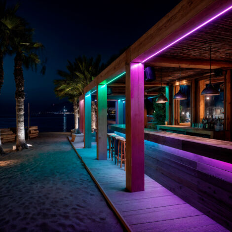 Bobina 50m Striscia LED Neon Regolabile 220V RGB Semicircolare 180 9W/m IP67 Taglio 100cm RGB