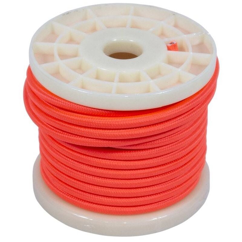 

Cable eléctrico decorativo textil 2x0,75 colores flúor | Coral fluor - 10 metros
