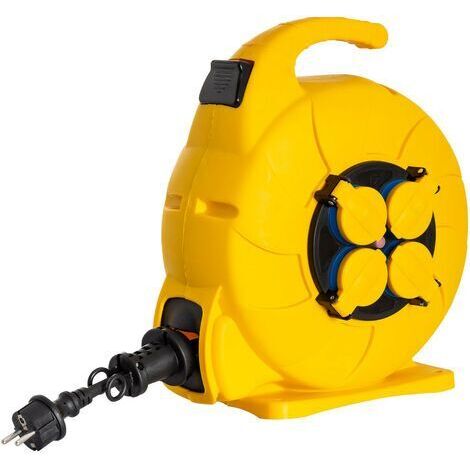 Bobina Cavo Riavvolgimento Automatico 15m IP44 Giallo