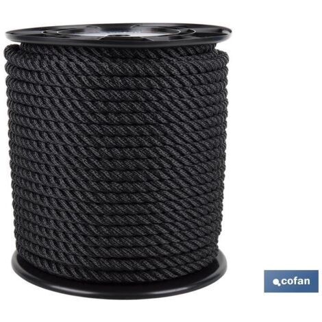 Bobina Cima Ormeggio 14 mm 100 M Nera