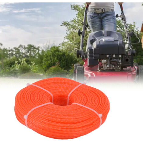 Bobina de 120 metros de hilo de corte de nailon naranja de 2,4 mm, accesorio compatible con cortacéspedes Husqvarna, de alta visibilidad en el suelo.