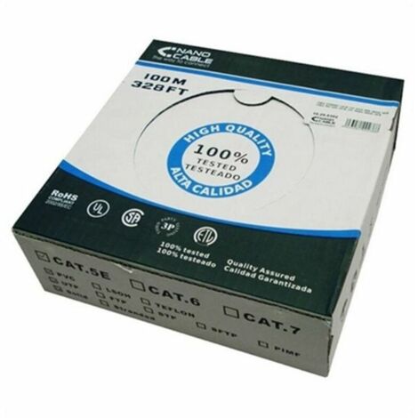 Bobina de Cable RJ45 FTP Nanocable 10.20.0902 Cat.6/ 100m/ Gris