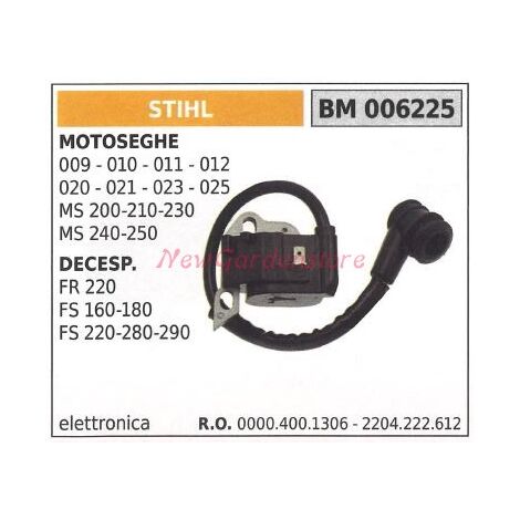 Bobina de encendido STIHL para motor de desbrozadora 009 010 FR 220 motosierra 006225