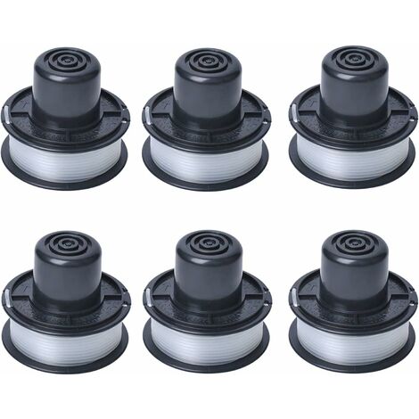 Bobina de hilo A6226 compatible con Black and Decker Auftipp Automatic Grass Trimmer GL250 / GL310 / GL360 / GL360SB con hilo de 6 m, paquete de 6