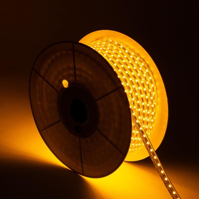 

Bobina de Tira LED Regulable 220V AC 60 LED/m 50m Amarillo IP65 Corte cada 100 cm