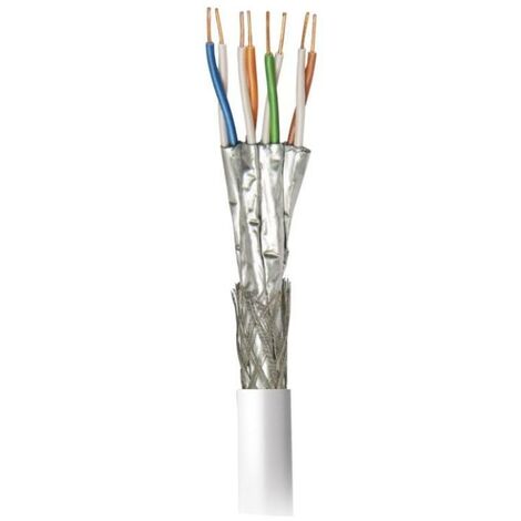 Bobina di cavo di rete 500 metri S/ftp CAT 7 10Gbps Dk7000 Cu Lszh Cca White 219102