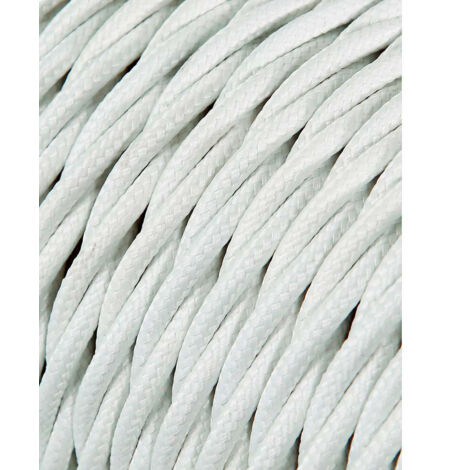 Bobina di cavo tessile tritato - 2x0,75 mm2 - Bianco - 25 m - Sicurezza CE