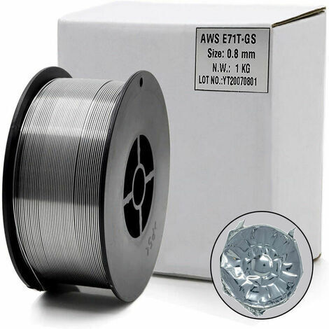 Bobina di filo animato senza gas autoprotetto E71T-GS da 0,8 mm e 1 kg per saldatura MIG universale per tutte le aree