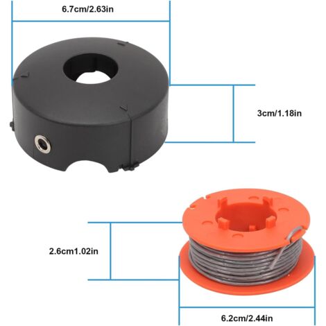 Bobina di filo di ricambio per decespugliatore Bosch Art 23 26 30 Combitrim Easytrim Bobina F016800175 Lunghezza 8 M Ø 1 6 mm con copri bobina (4 bobine + 1 tappo)